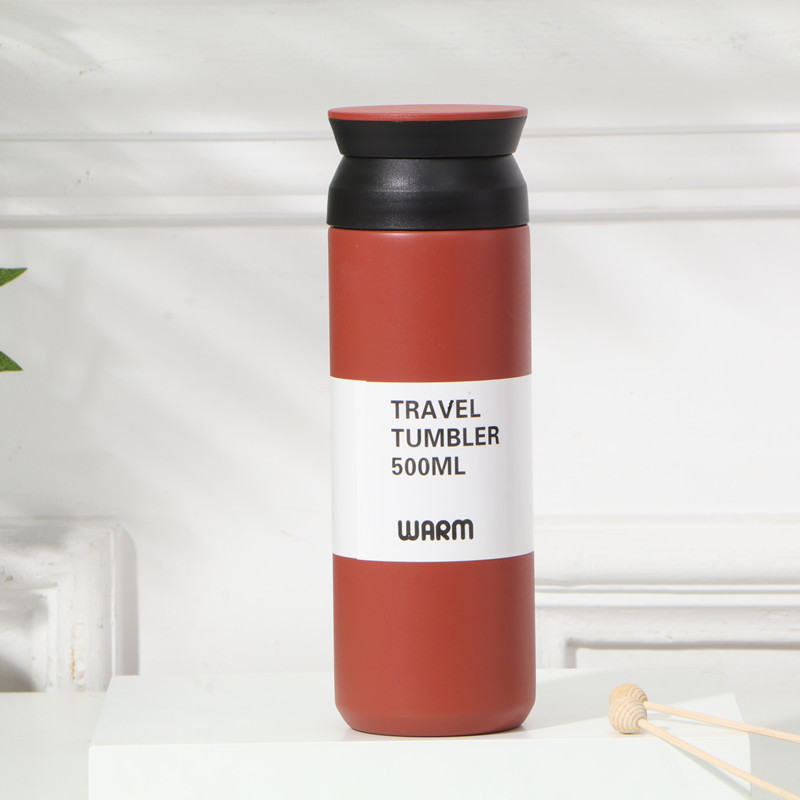 Reizen Tumbler Thermos Mok 350/500ML Roestvrij Staal Dubbelwandige Thee Koffie Thermoskan: Rood / 301-400ml