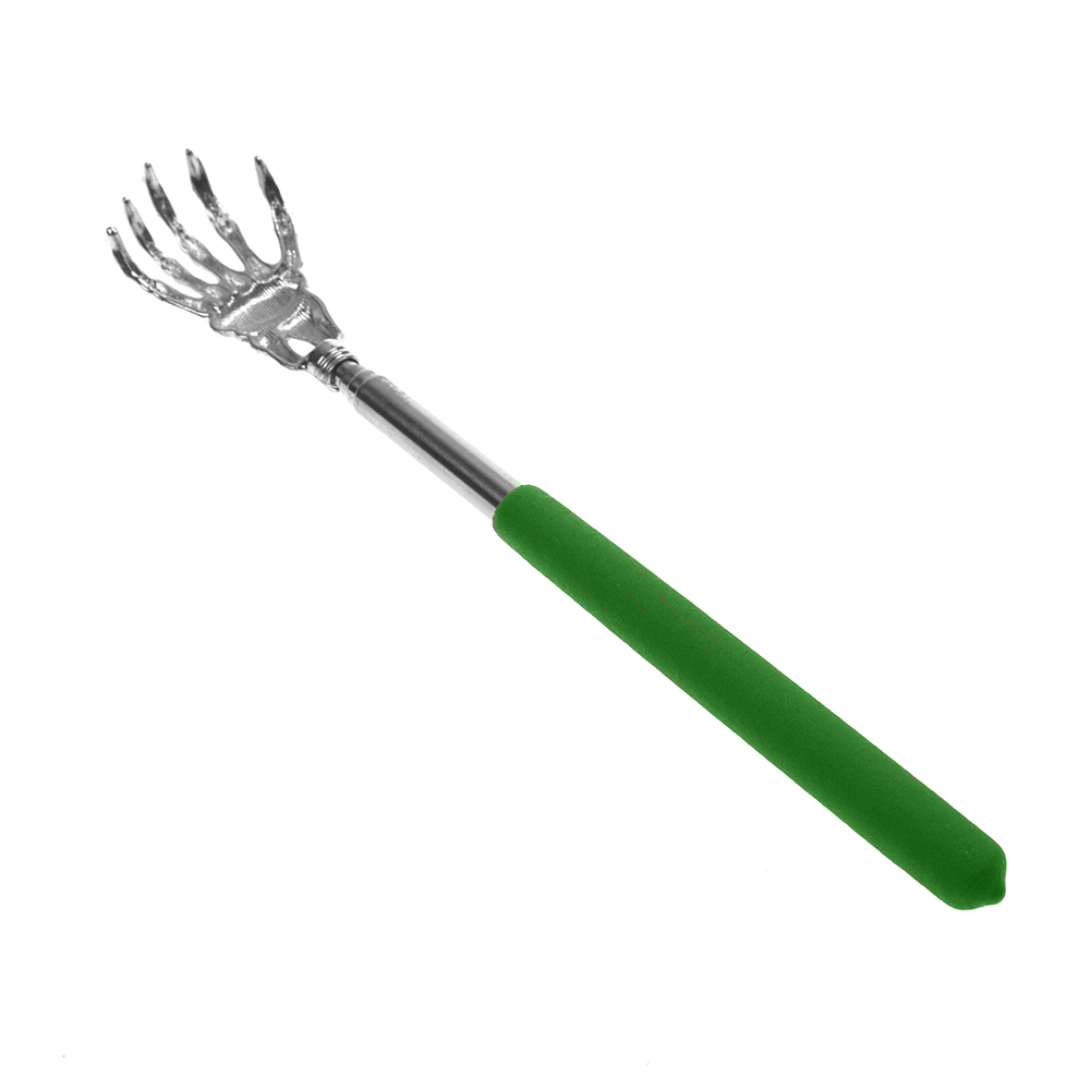 Rascador de espalda de acero inoxidable, masajeador telescópico para rascar, picazón extensible, productos de salud feliz para ancianos, artesanías Hackle: Castaño