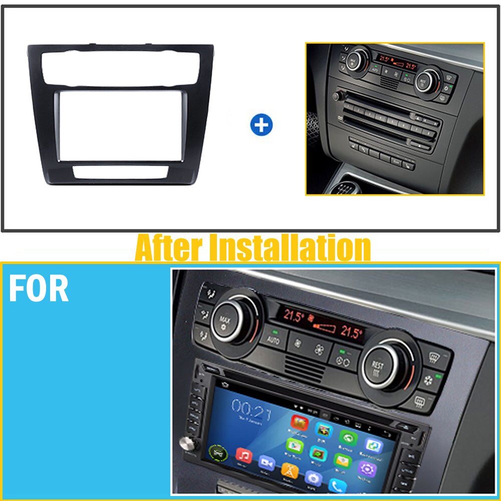 LONGSHI Double Din Car Radio Stereo Dash Mounting Kit for BMW 1 E81 E82 E87 E88 2007 Trim Audio Panel Facia Adaptor , 2din