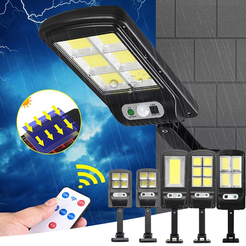 Solar Street lamp light lamp outdoor Powerful luces LED PIR Motion Sensor Waterproof Street Light garden wall Lamp With Remote