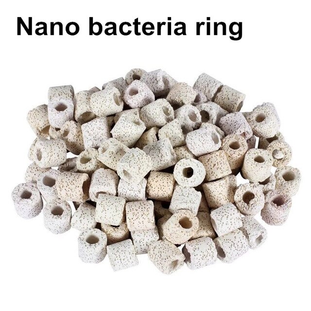 500G 12-In-1 Fish Tank Filter Materiaal Keramische Activated Carbon Biochemische Bal Medium Aquarium Accessoires met Netto Zak: Nano Bacteria Ring