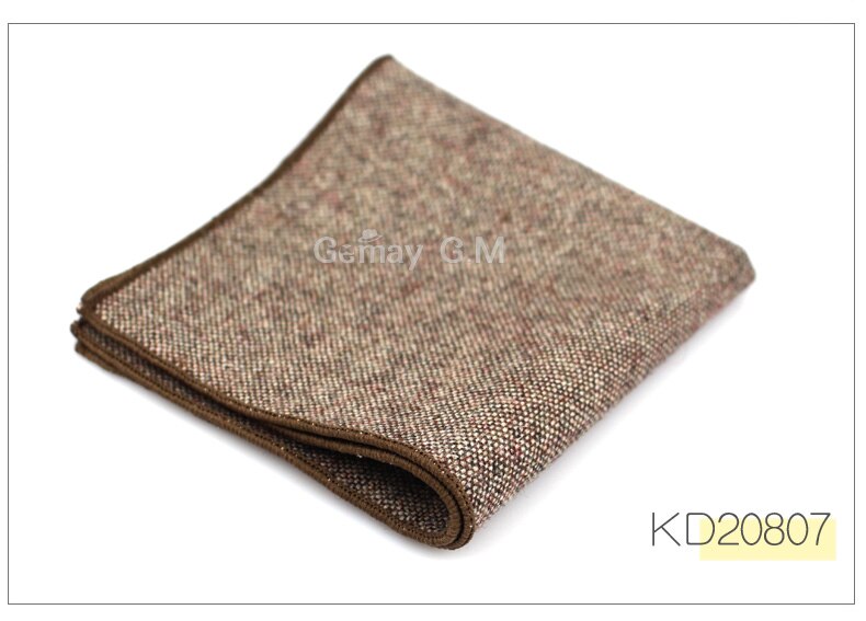 Wool Handkerchief For Men Suit Solid Pocket Square Business Hankies Classic Striped Hanky Plaid Pocket Towel: KD20807