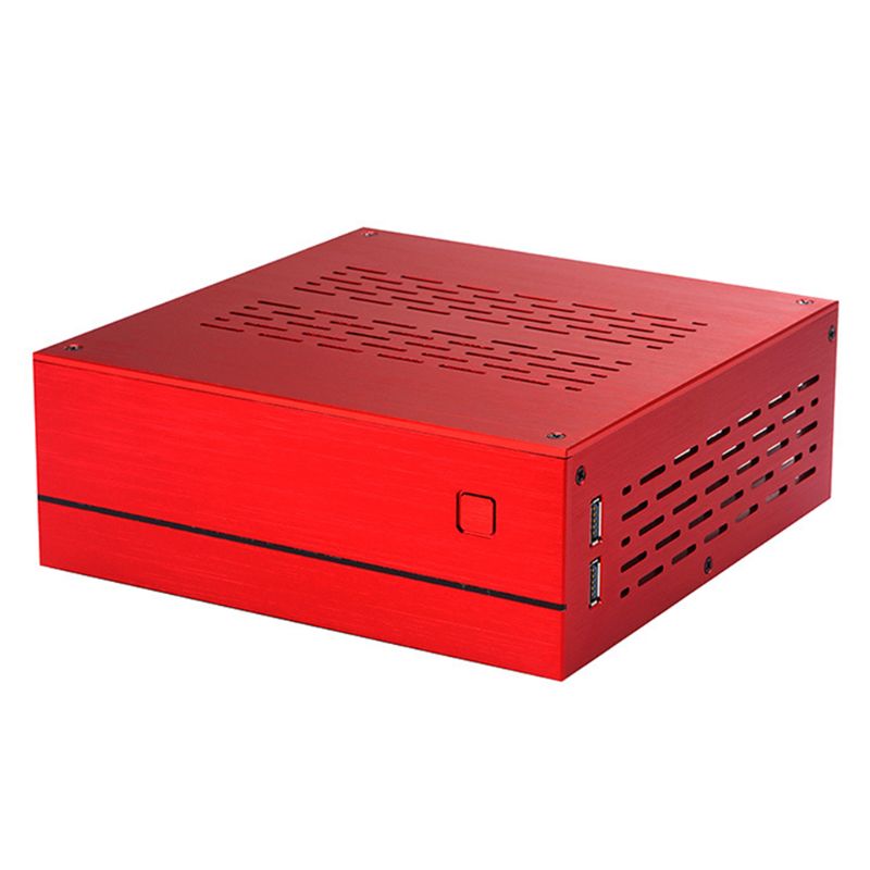 B01 mini itx computer kabinet aluminium / glas dokumentmappe hjemmebiograf computer kasse desktop pc kabinet: Ar