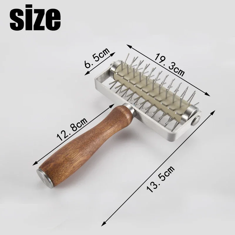 Stainless Steel Pastry Lattice Cutter Dough Cookie Pie Pizza Bread Pastry Roller Cutter with Wood Handle Pasta Tool DIY Bakeware: SKY BLUE