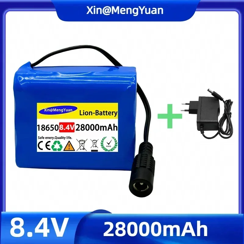 Batteria originale 8.4V 28000mAh 18650 pacco batteria ricaricabile agli ioni di litio 6x18650 per lampada frontale per bicicletta: Default Title