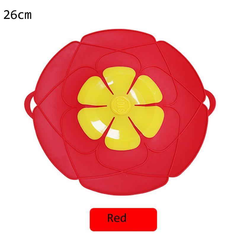 26Cm/28Cm coperchio da cucina magico coperchi in silicone tappo anti-trabocco coperchio pentola coperchio tappo di versamento accessori da cucina utensili da cucina: Red26cm