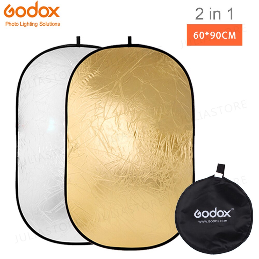 GODOX 2in1 60x90 cm Portable Inklapbare Licht Ovale Fotografie Reflector voor Studio 60x90 cm