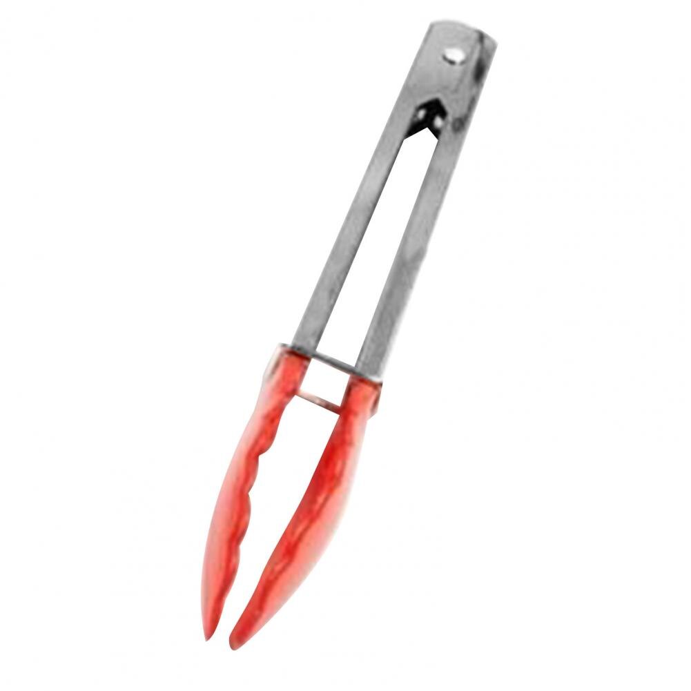 BBQ Tongs Practical Food Serving Grill Food Tongs Non-Slip Durable Buffet Clip: Red