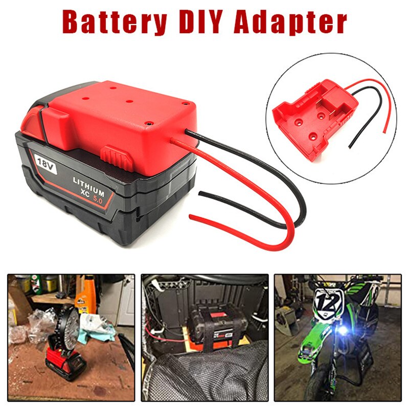 Batterie Adapter Für Milwaukee M18 Li-Ion Batterie DIY Werkzeug Akku Konverter 12 AWG Drähte Stecker Umwandlung