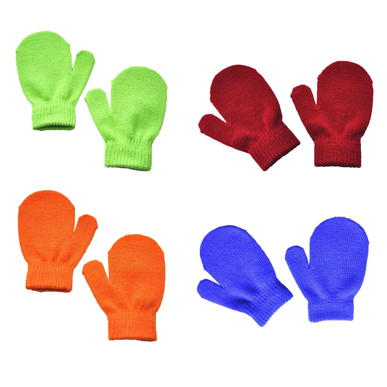4 paires hiver solide gants infantile bébé mignon tricot moufles filles chaudes garçons d'hiver gants bébé accessoires: I