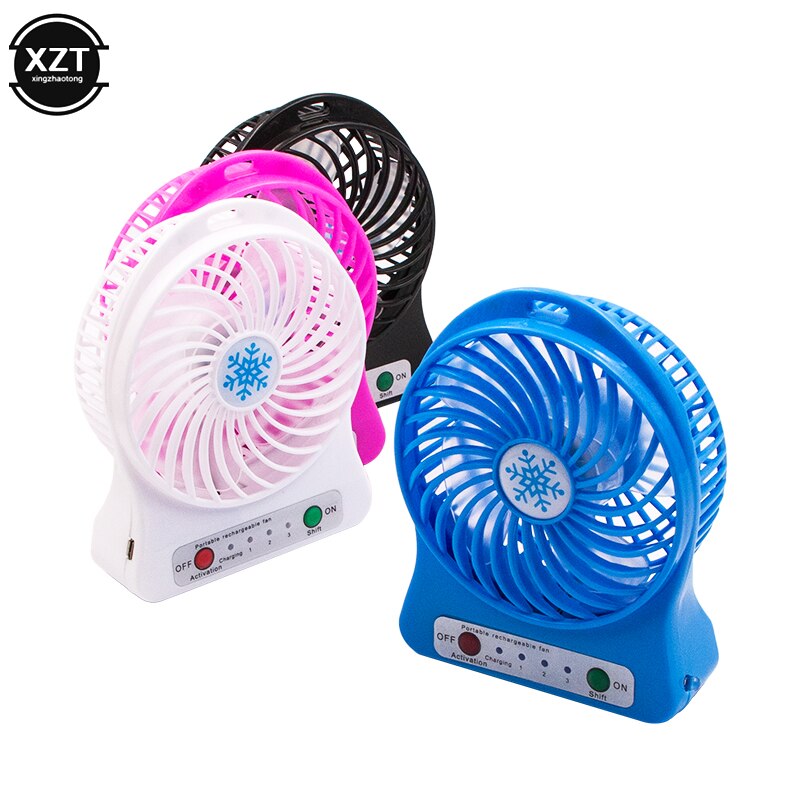 usb Gadget Portable USB Fan Rechargeable LED Light Fan Air Cooler Mini Desk 18650 Battery Cooling Fan ventilador for laptop