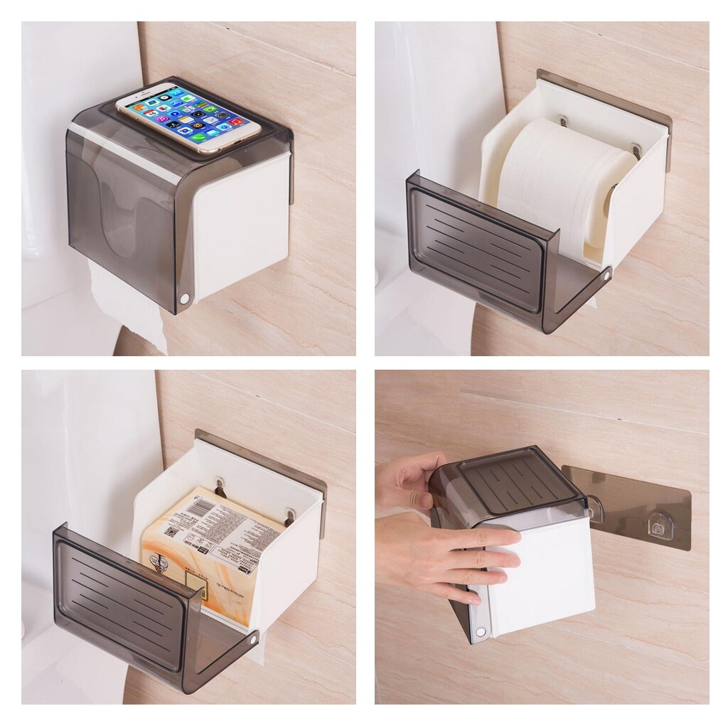 Toiletpapier Houder Opslag Stofdicht Wc-papier Roller Houder Badkamer