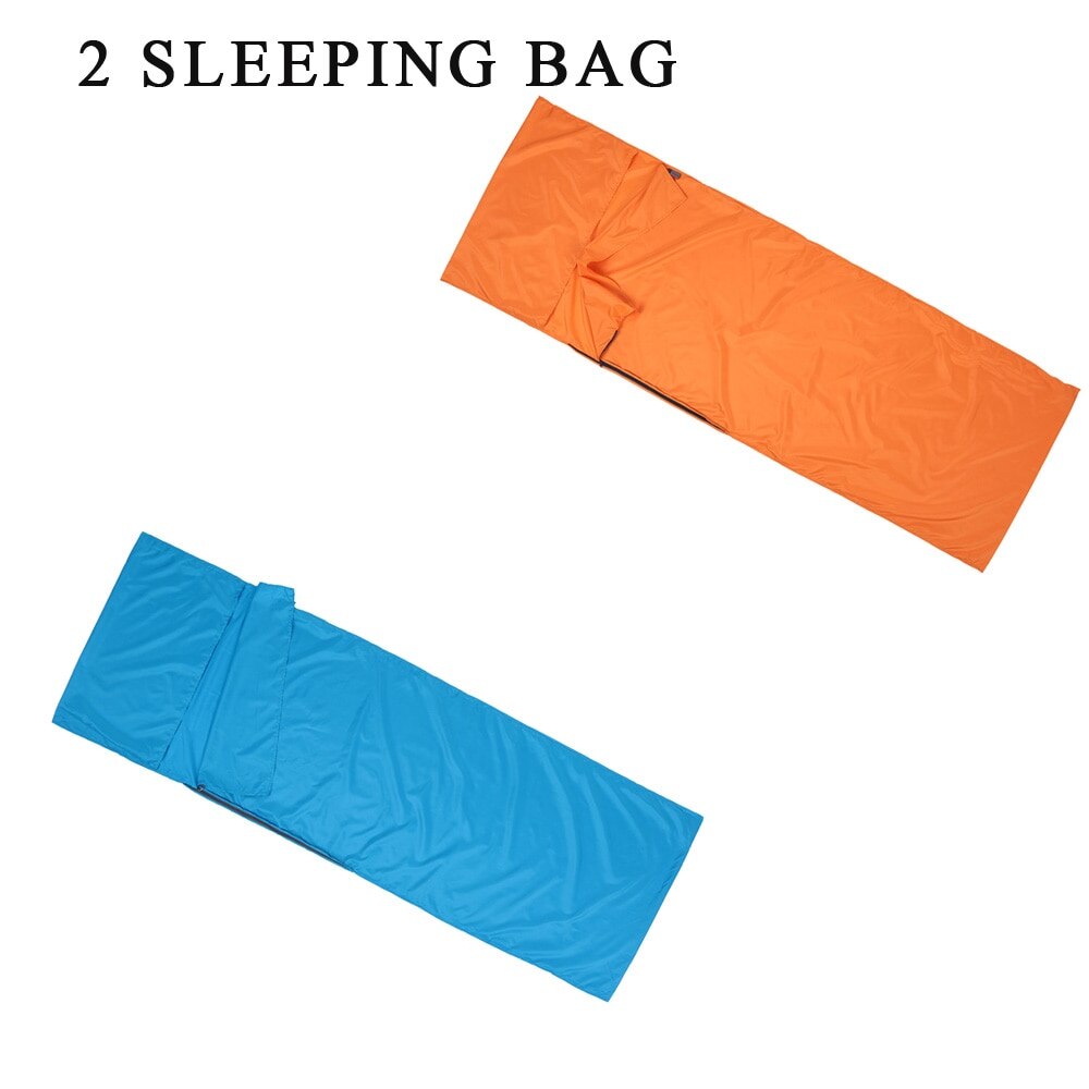 Tomshoo kampeerslaapzak, lazy bag 70*210cm outdoor hiking polyester pongee gezonde slaapzakvoering met kussensloop: Lichtgrijs