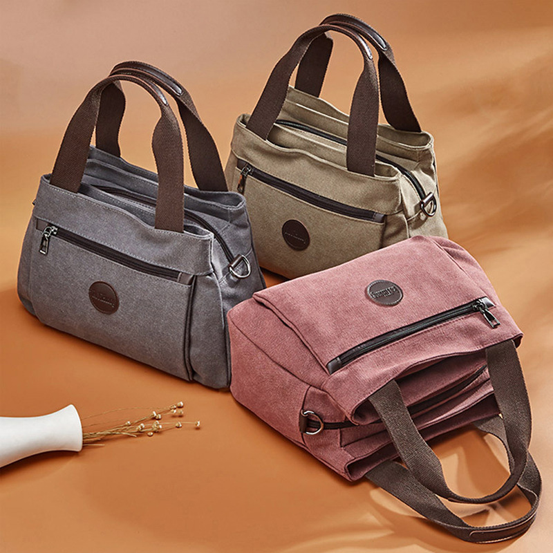 Borsa da donna Casual retrò in tela da donna borsa a tracolla singola borsa da donna in tela Multi-scomparto di grande capacità