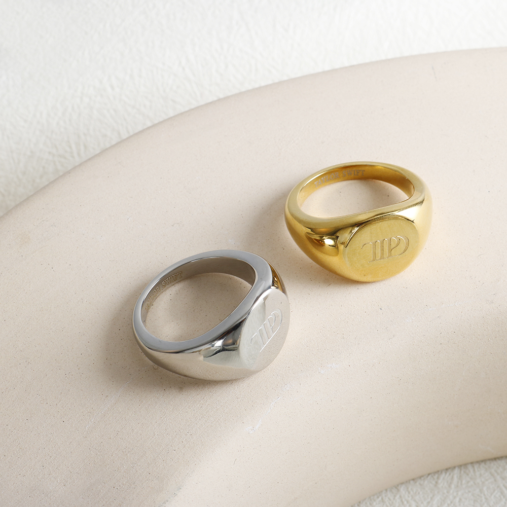 Anillos con letras grabadas JINHUI TTPD para mujer, anillo de Metal de acero inoxidable con poetas tortuadas, joyería de resistente al agua