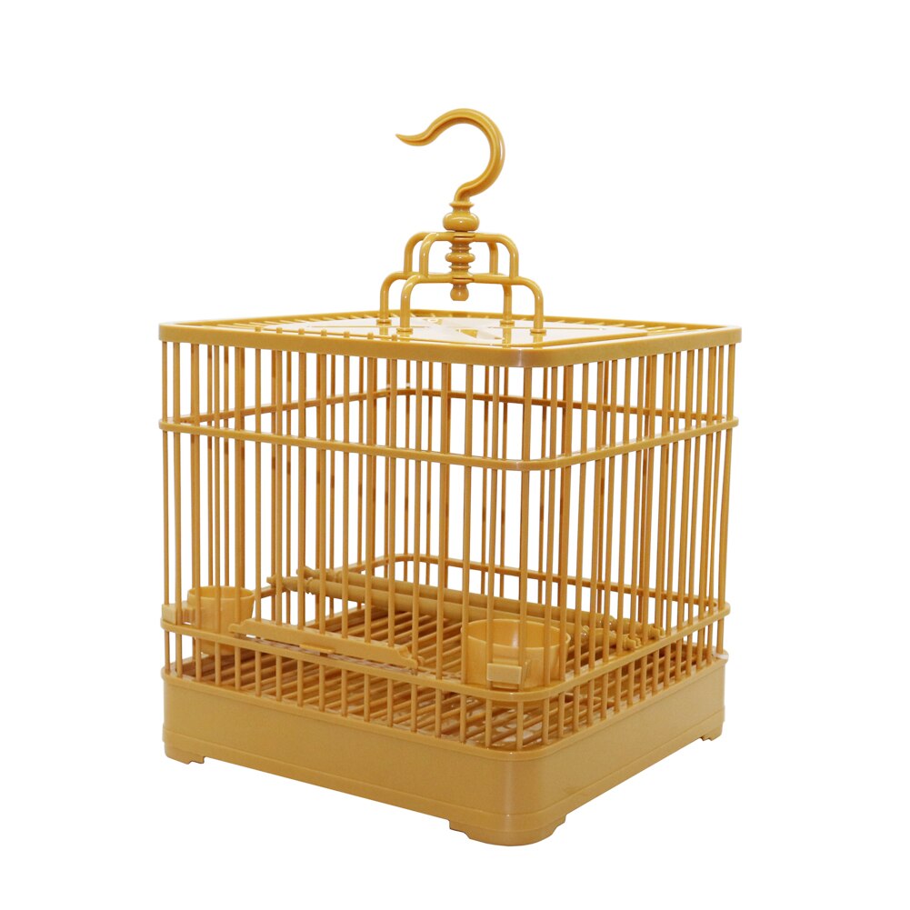 Assembly Bird Cage With Feeder And Waterer Small Pet Bird Full Set Of Plastic Bird House Thrush Parrot Cage 23x23x22cm