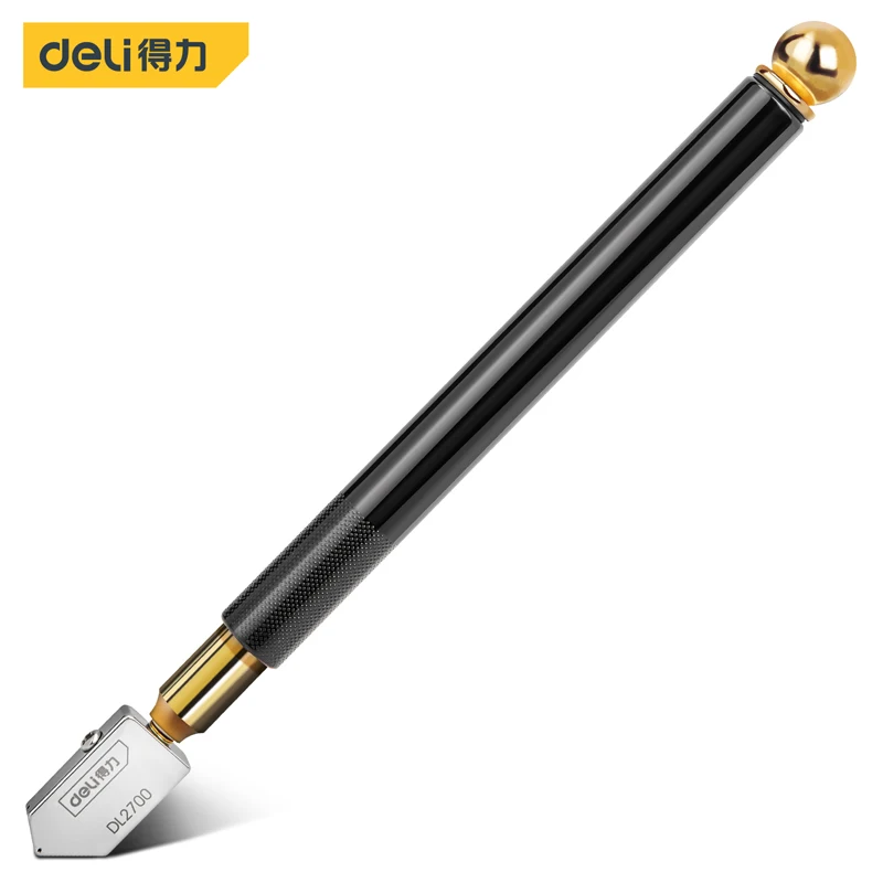 Deli Duurzaam Gloednieuwe Glassnijder Klein Formaat Stalen Mes Anti-Slip Handvat Snijgereedschap Diamantsnijder Kop Messen: Beige