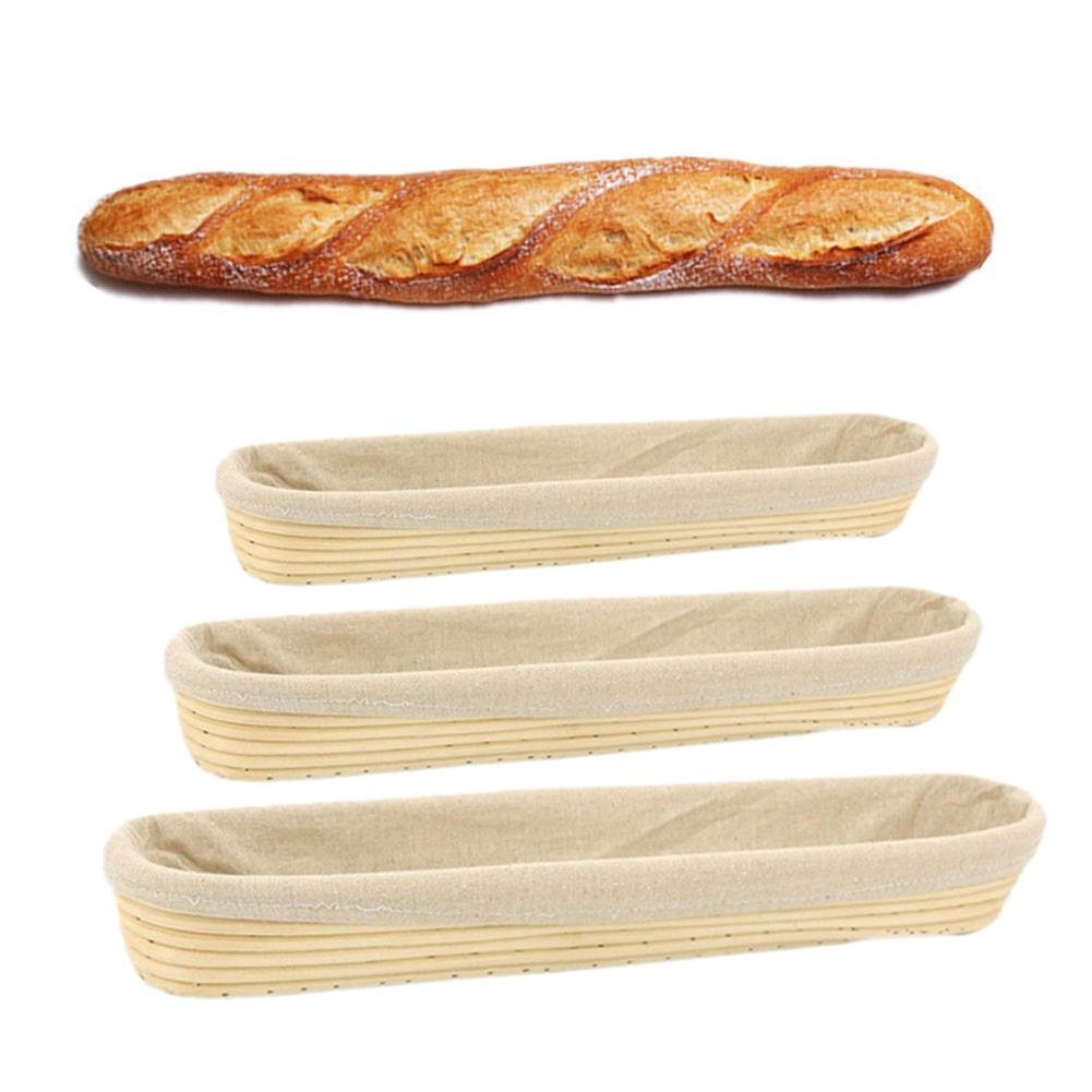 Handmade French Baguette Fermentation Country Bread Dough Brotform Proofing Proving Rattan Basket with Cloth Cover