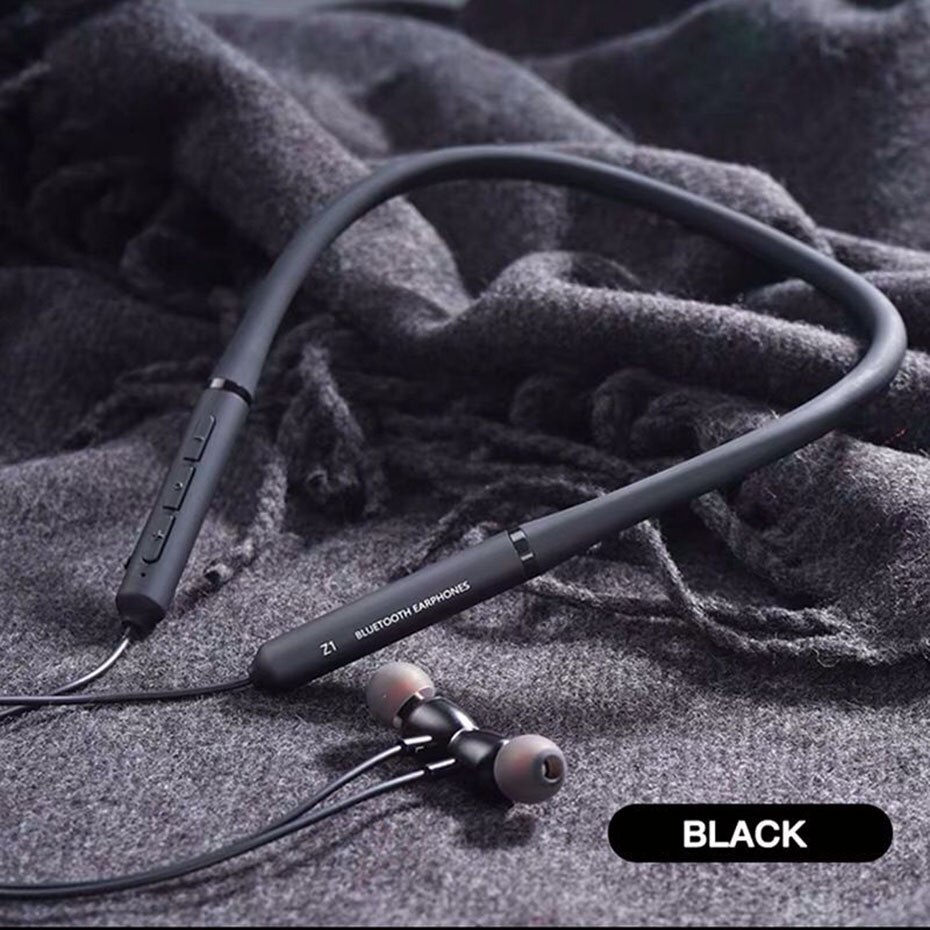 Auriculares inalámbricos 003 con Bluetooth, cascos magnéticos con banda para el cuello, resistentes al agua, deportivos, HiFi, con cancelación de ruido y reproductor de MP3: Black