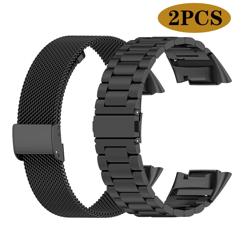 Metal Strap For Fitbit Charge 5 Smart Bracelet Stainless Steel Mesh Watch Band Loop For Fitbit Charge 5 Wristbands Accessories: package 3