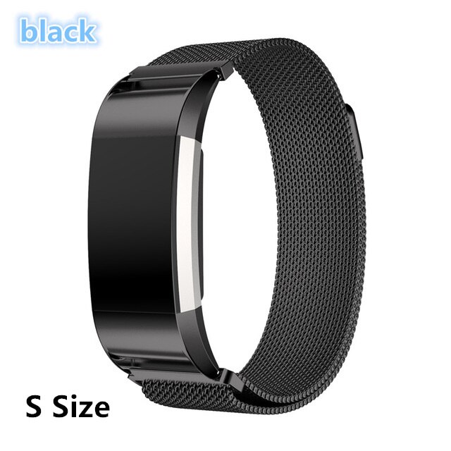 Milanese Loop ze stali nierdzewnej dla Fitbit Charge 2 Band bransoletka w stylu paska na nadgarstek dla Fit Bit Charge2 pasek do smarwatcha Smartband: S size for black