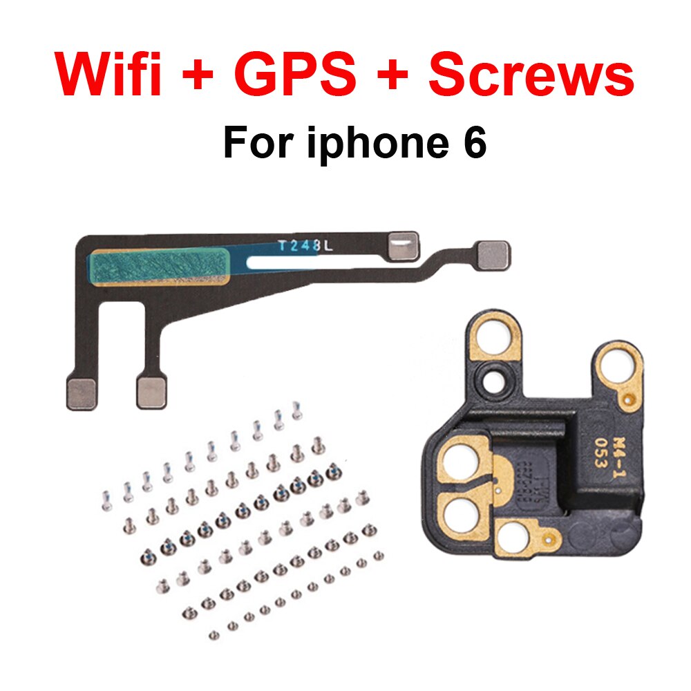 Wifi flex + gps + parafusos completos para iphone 6 6s4.7 '6 6 6splus5.5 "gps cobertura antena rede sinal bluetooth fita parte de substituição