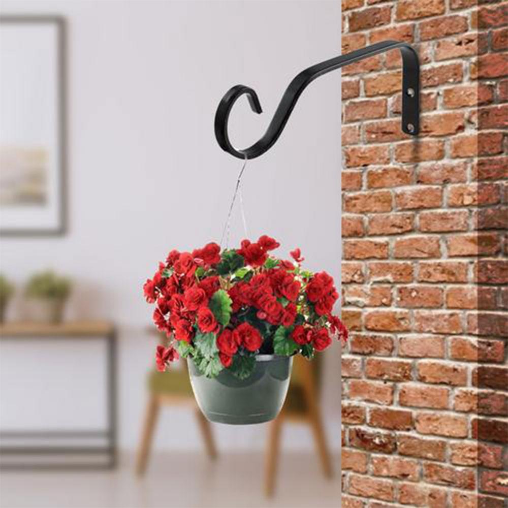2PCS 7.3"Decorative Iron Wall Hooks Metal Lantern Bracket Hanger for Hanging Plants, Bird Feeders, Wind Chimes, Indoor Outdoor