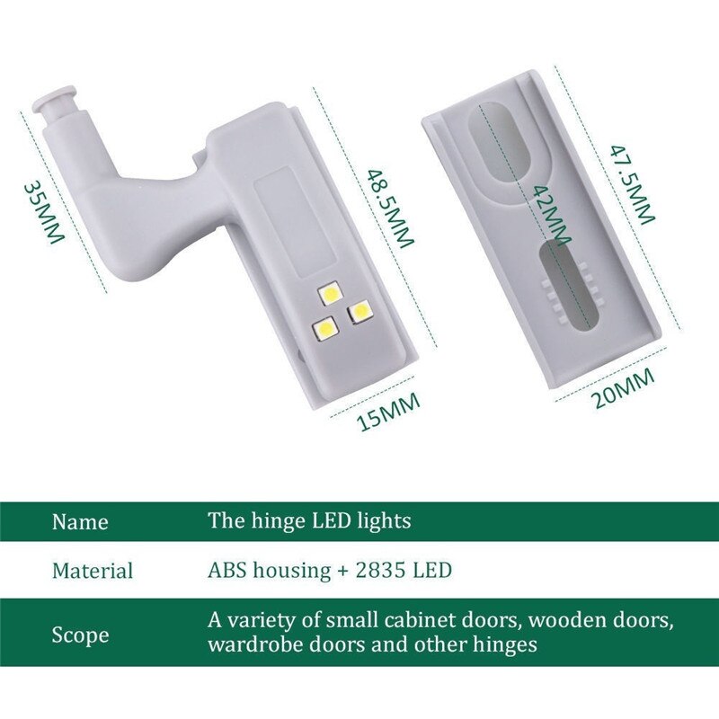 2/5/10 stuks led kastverlichting met aanraaksensor, kast binnenscharnierlamp, kledingkast, nachtlampje, thuiskeuken