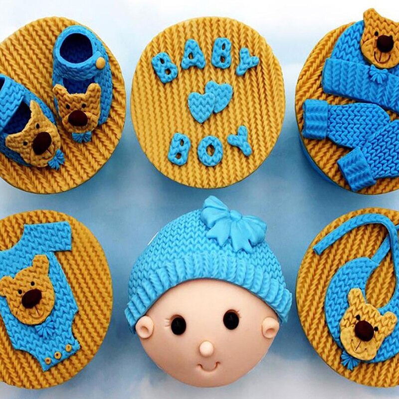 Breien Wol Kant Patroon Fondant Siliconen Mallen Road Knit Printing Pad Textuur Template Cake Decorating Bakken Cupcake Topper