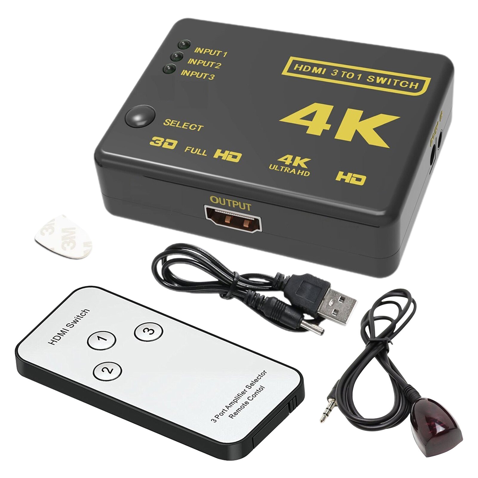 Séparateur Portable manuel multifonction, pratique, Plug And Play, ordinateur Portable 3D 4K, télécommande IR, commutateur 3 en 1, DVD, HDTV