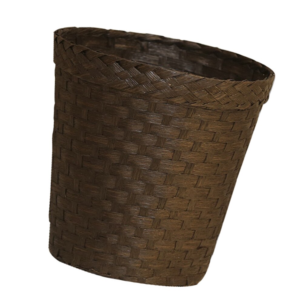 1 Cubo de almacenamiento tejido de paja, cesta de Cubo de basura tejida para libros y periódicos, práctico cesto de almacenamiento, cesto de papel para el hogar