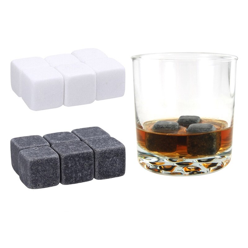 6 pçs pedras reusáveis para uísque, bebendo gelo quadrado refrigerador uísque rochas barra vinho refrigerador festa de casamento presente
