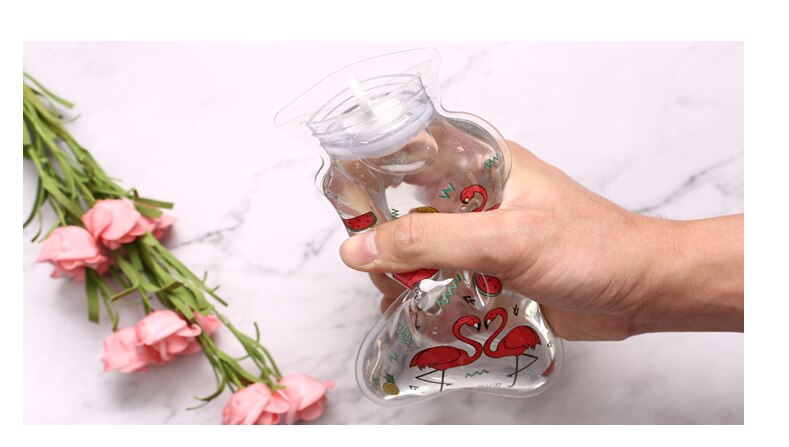 Bella bottiglia di acqua calda trasparente pancia calda tesoro inverno scaldamani riempito mini sacchetti di acqua calda portatili antideflagranti G