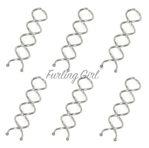 Furling Girl Pack of 6/10 Black Silver Gold Metal Spiral Hair Pin Hair Clip Bridal Wedding Accessories with Protection Tips: Silver 6pcs