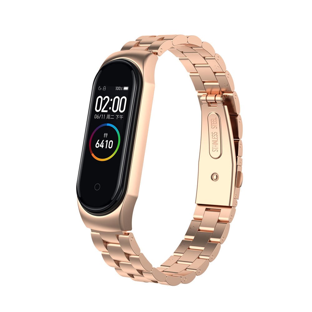 Mi band 4 para Xiaomi mi Band 4 correa de reloj de acero inoxidable para Xiaomi mi Band 3 pulsera inteligente Accessoriess + caja de Metal