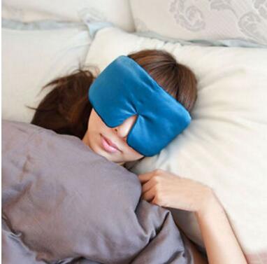 Luxe zijden draagbaar reisslaapmasker, dikkere rusthulp, zachte hoes, ooglapje, slaapmasker, etui,  mr080 stuks: Blauw
