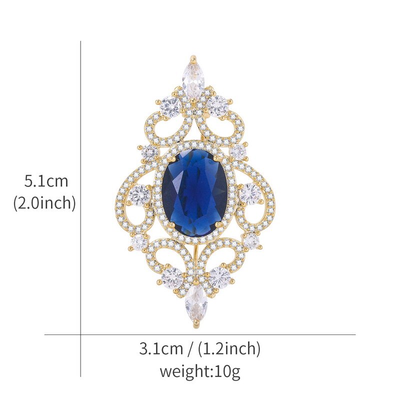 WEIMANJINGDIAN Shinning Cubic Zirconia CZ Crystal Art-deco Vintage Jewelry Brooch Pins for Women