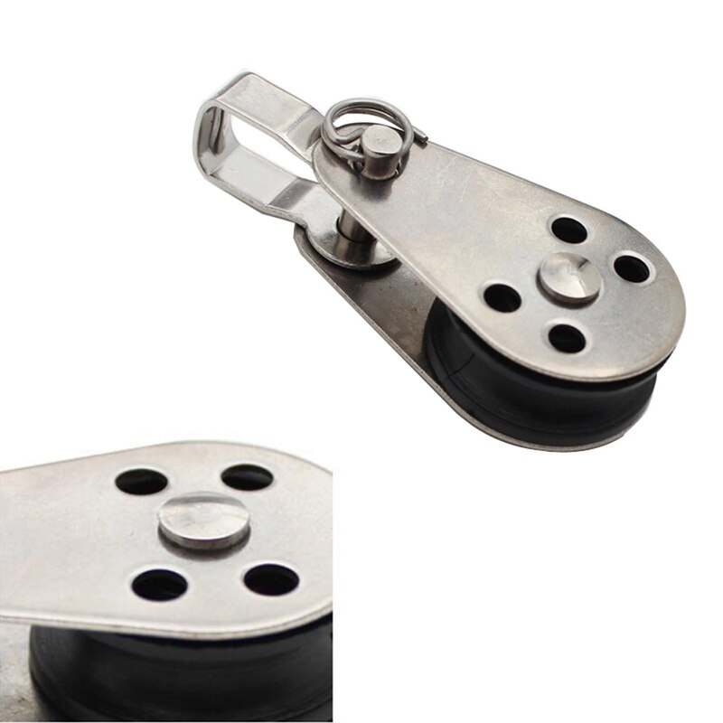 5 stk / sett rulle i rustfritt stål 25mm metalltråd tau kran remskive blokk hengende metalltråd slepehjul