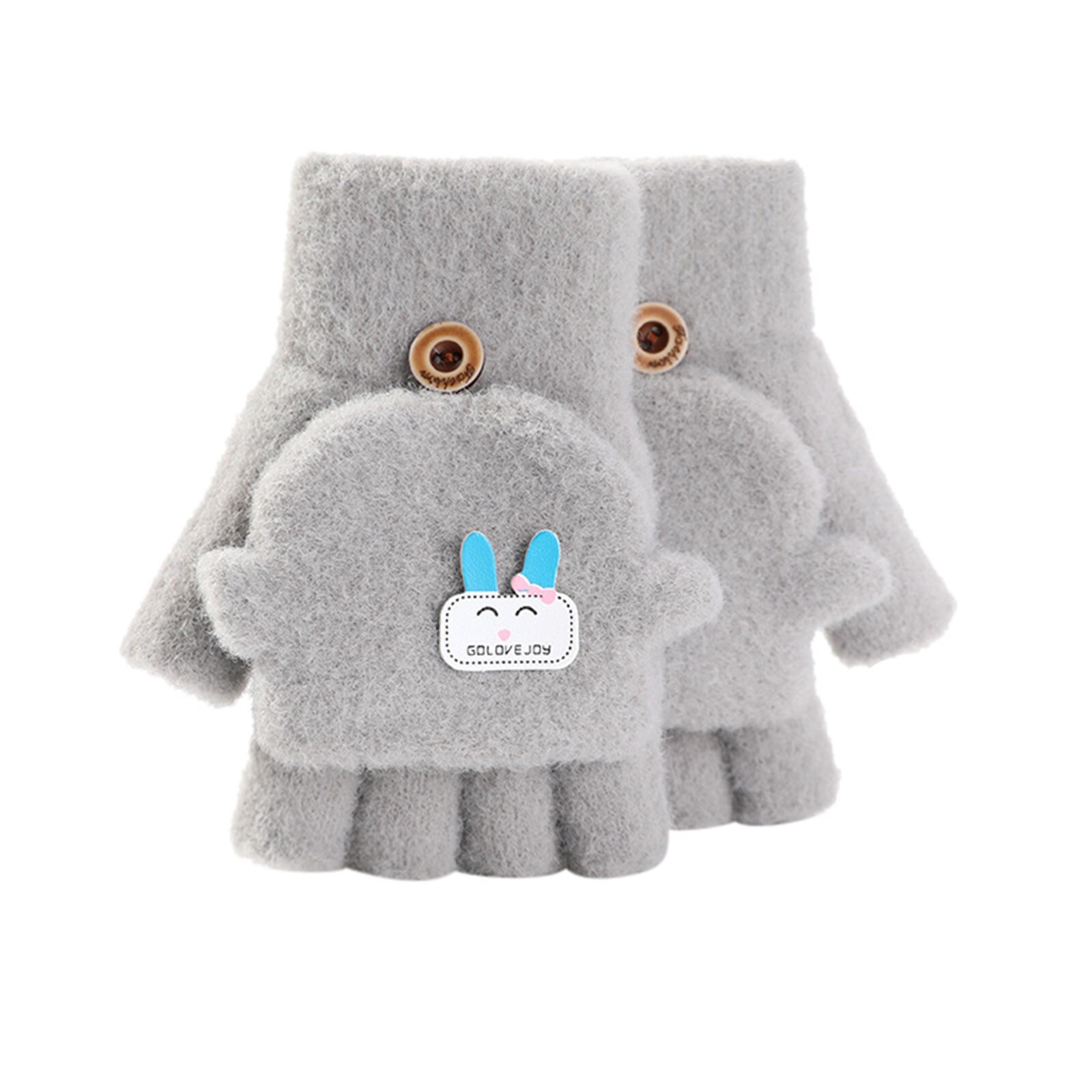 Soft Convertible Flip Top Handschoenen Kids Baby Winter Warm Knit Vingerloze Wanten Rekawiczki Leuke Cartoon Kinderen Handschoenen Guantes