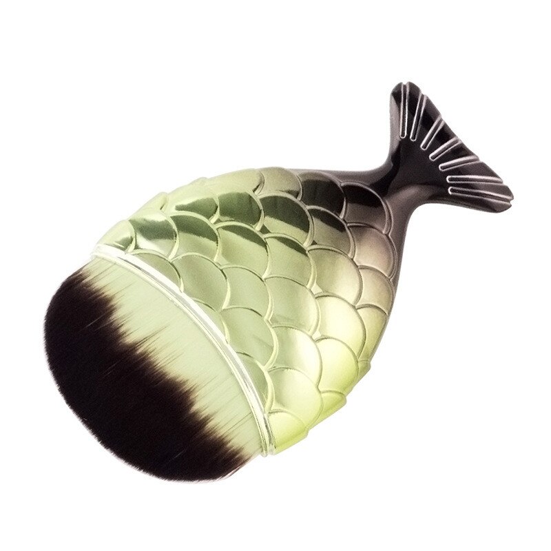 1pc 5 kleuren zeemeermin make-up kwast visstaart poeder foundation cosmetische tools brochas maquillaje: C