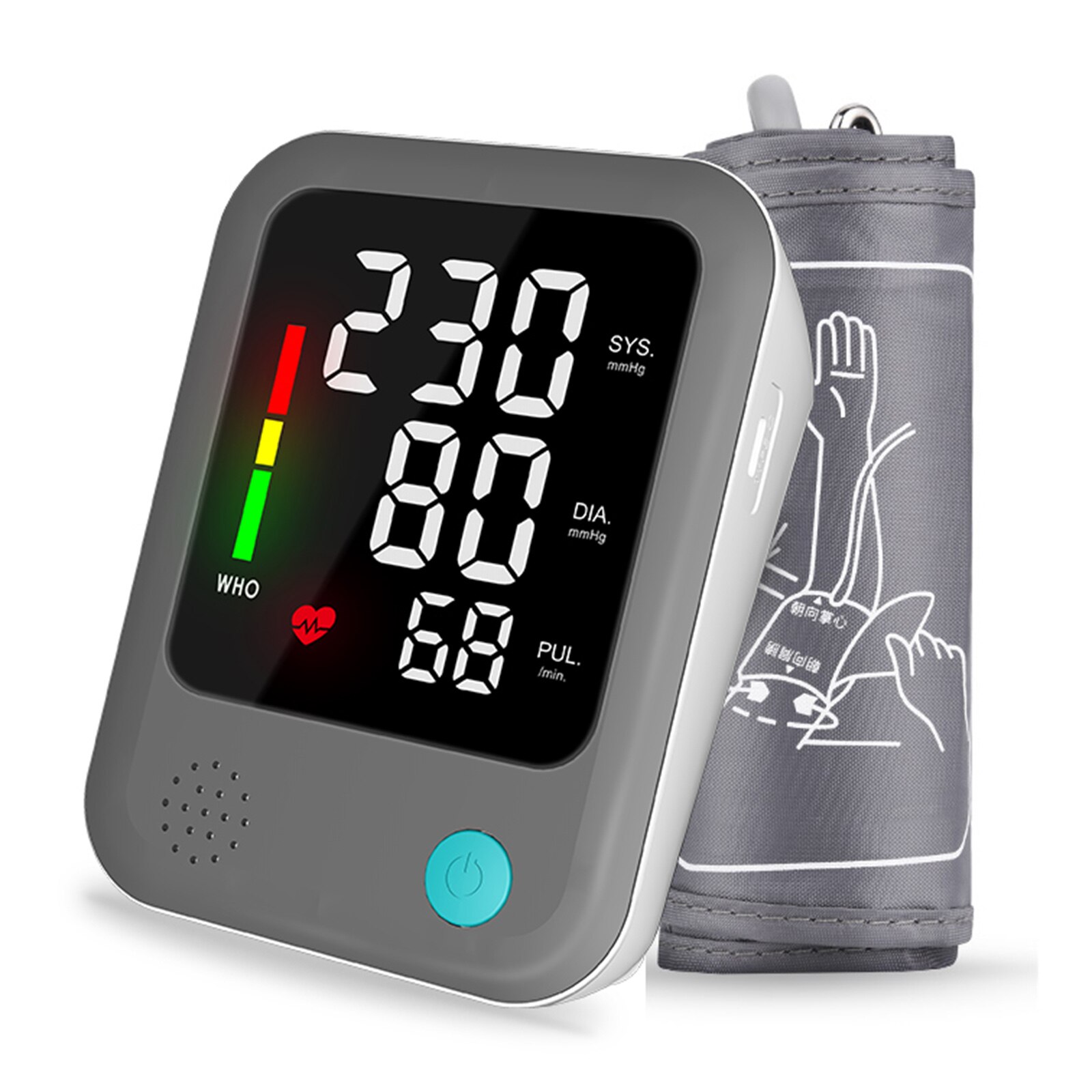 Arm Soort Elektronische Bloeddrukmeter Bloeddrukmeter Manchet Kit Digitale Bp Meter Met Groot Display