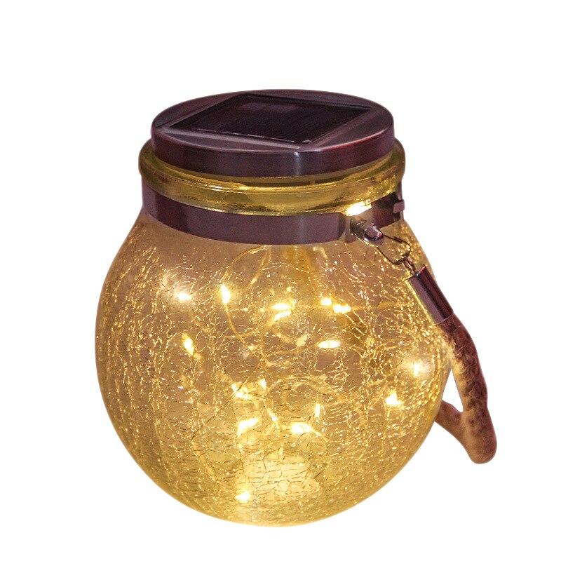 Solar Led Licht Mason Glazen Pot Waterdichte Opknoping Licht Met Touw Landschap Decoratie Voor Patio Pathway Tuin: Default Title