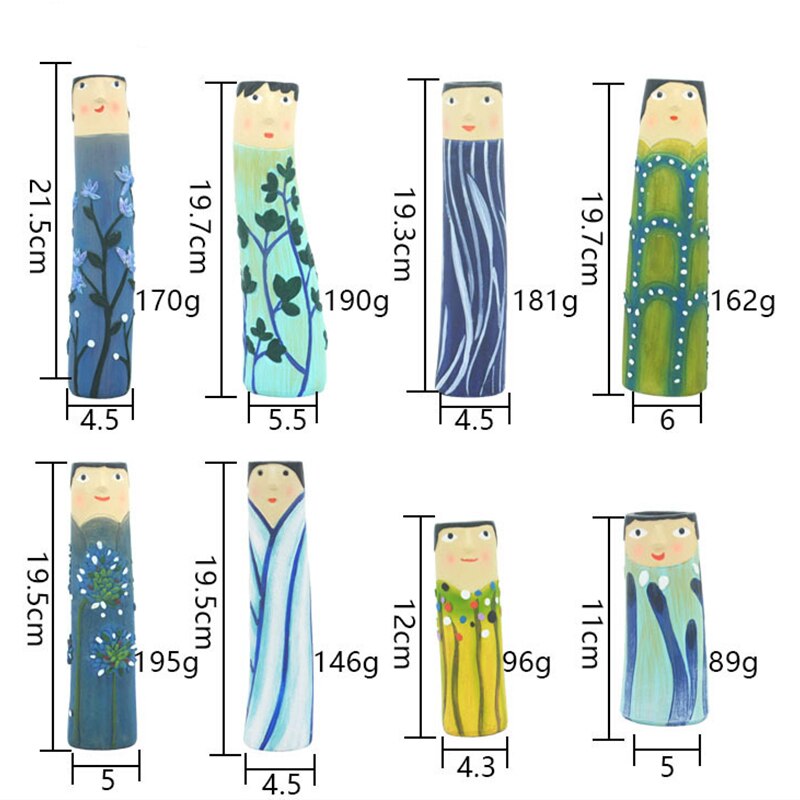 Bohemian Family Face Planter Resin Pots for Plants and Flowers Handmade Dried Flower Vase Home Decoration Resin Crafts