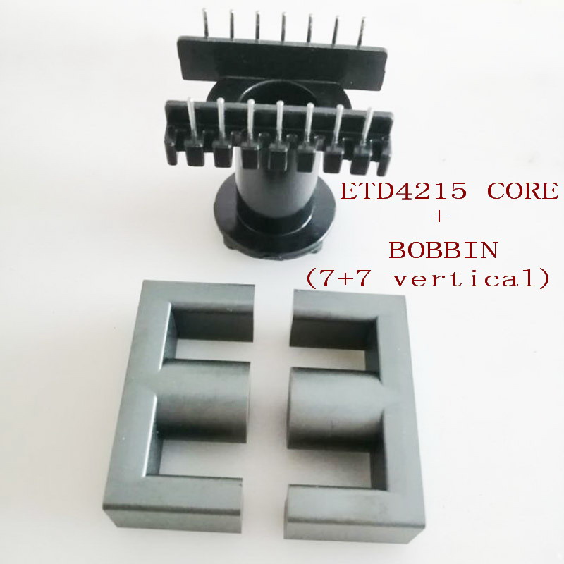 5 Sätze ETD42 EC42 ER42 ETD44 ER44 EC44 Ferritkern + Spule Magnetische Mn-Zn PC40 Anti-Interferenz für Transformator-Induktor: Braun