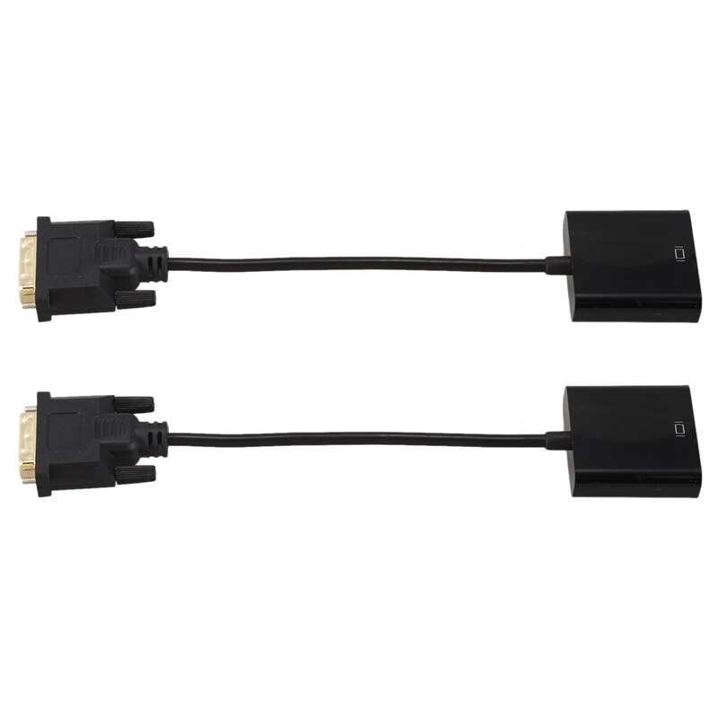Adattatore Da Cavo DVI-D A VGA 24+1 Pin Maschio A Femmina - Convertitore Video 1080p Per PC, Monitor E Proiettori