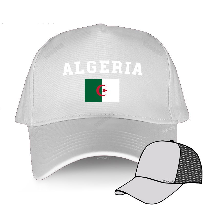Flaga algierii czapki baseballowe letnie słońce algieria czapki moda regulowana czapka męska: white mesh