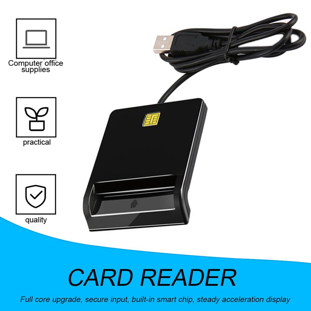 USB 2.0 Smart Chip Card Reader Flash Multi Memory Card Reader IC / ID Card Reader Plug And Play For PC Card Reader Adapter