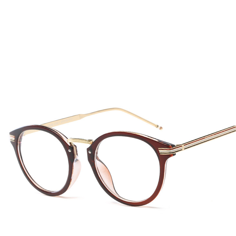 LONSY Round Myopia Optical Glasses Frame Women Brand Plain Clear Eyeglasses frame oculos De Grau LS-CJG008: NO4