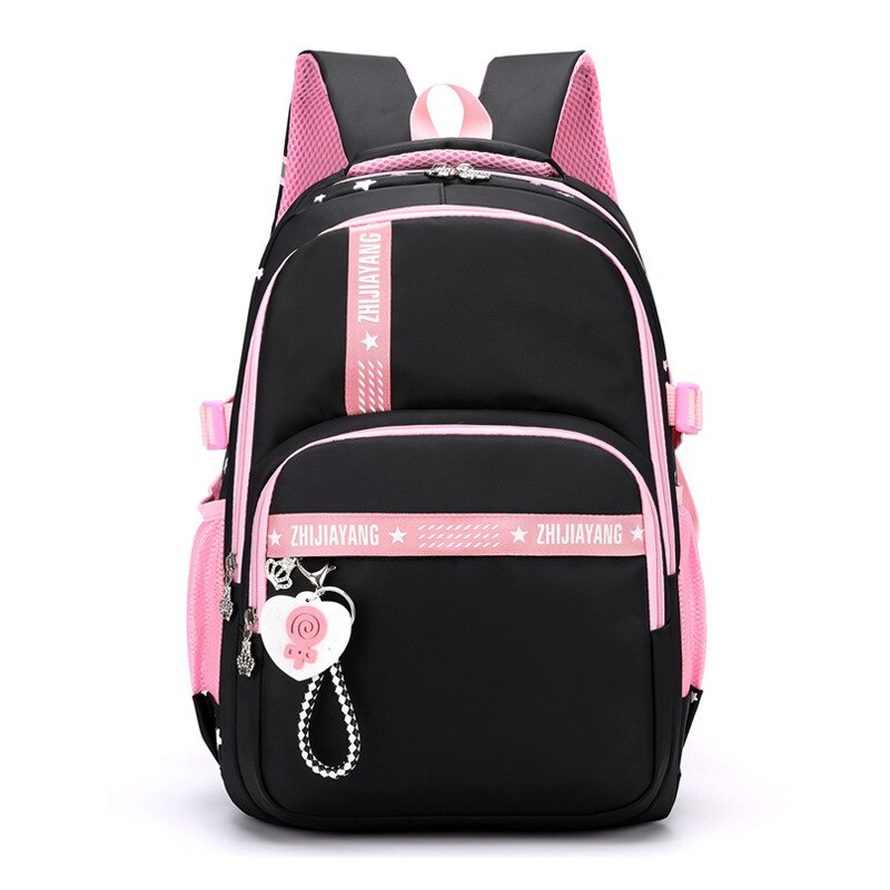 Children School Bag Girls Kids Satchel Primary School Backpack Princess Nylon Bookbags Orthopedic Schoolbag Mochila Infantil: Black