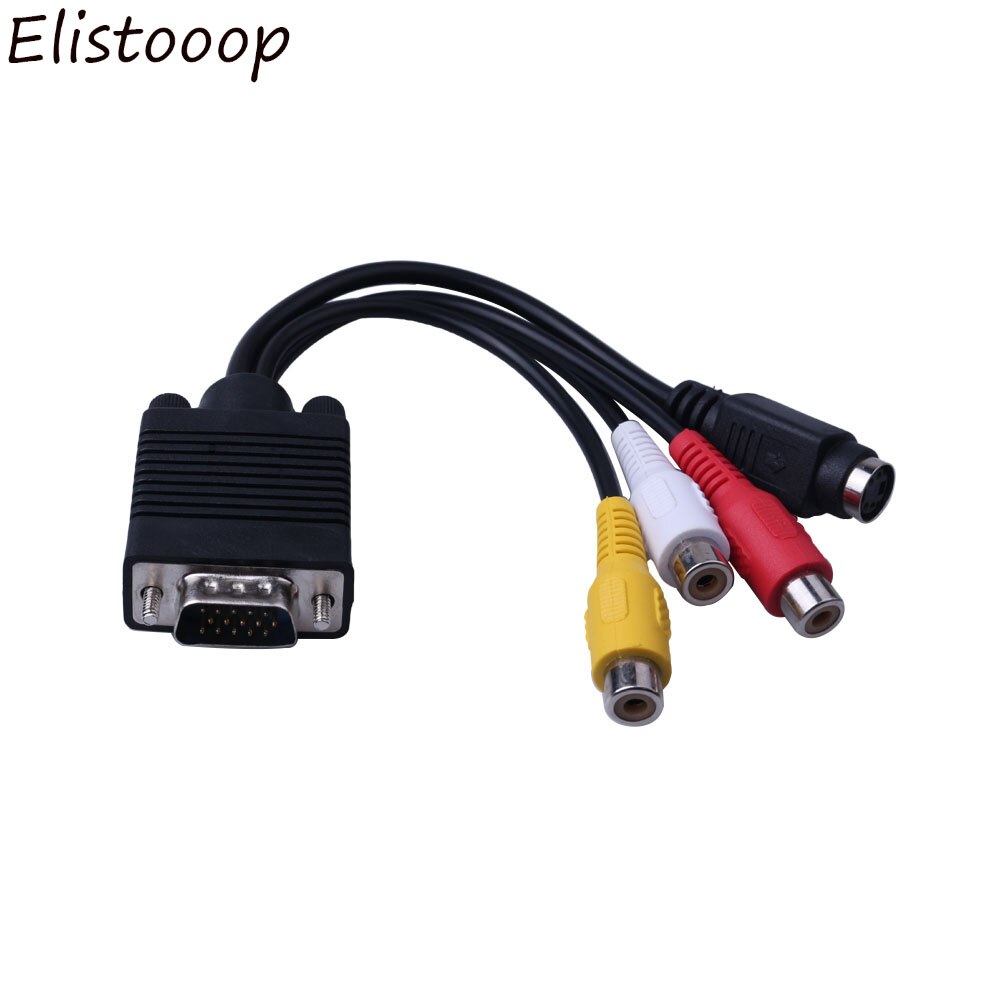 VGA SVGA naar S Video 3 RCA Converter AV TV Out Kabel Adapter RCA Vrouwelijke Connector Video Kabel voor Laptop PC HDTV Monitor